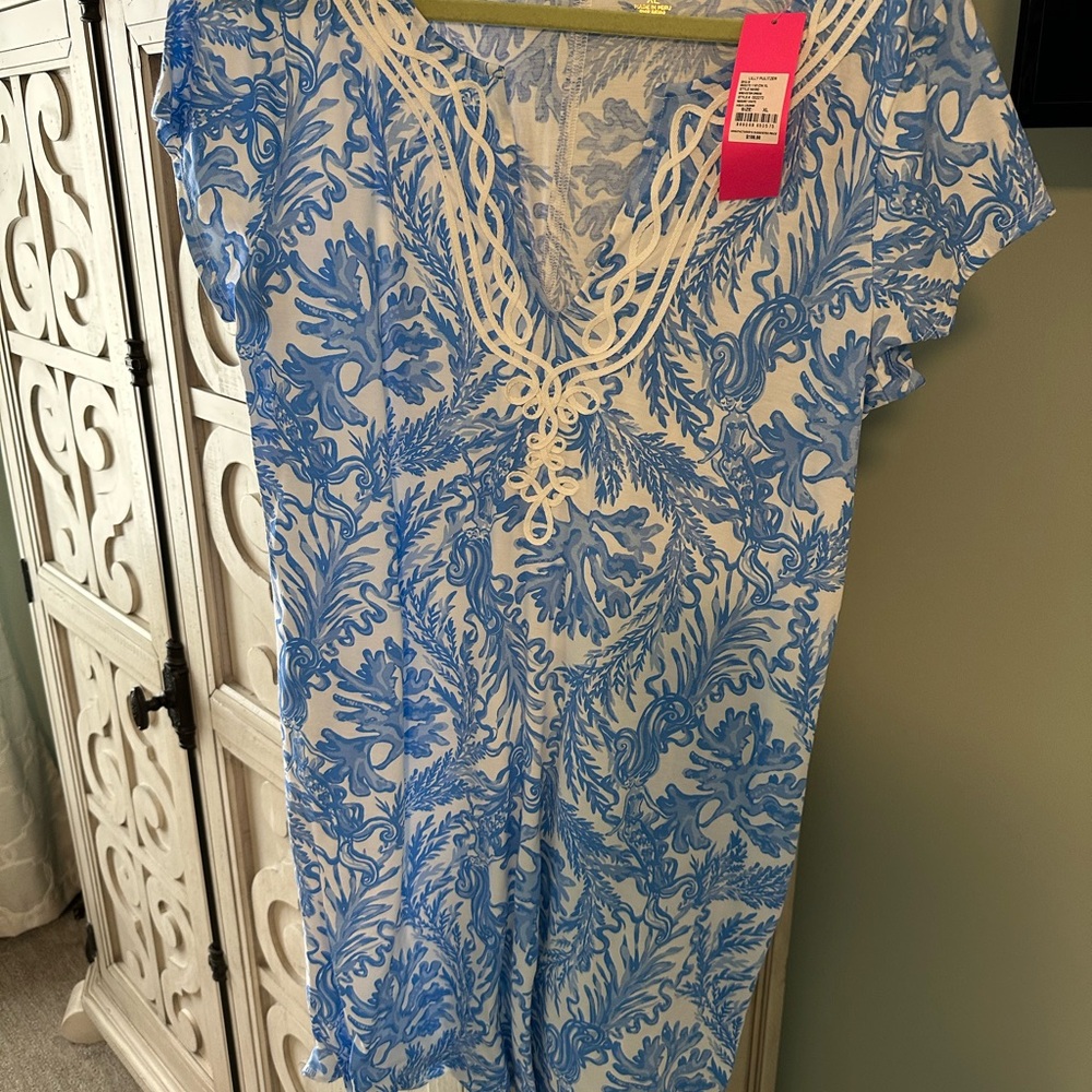 Lilly Pulitzer NWT Blue and White Floral Dress